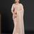 Peach peach-coloured embellished mirror work  georgette saree