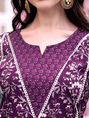 women floral printed regular  cotton kurta with trousers & with dupatta 2