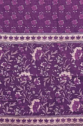 women floral printed regular  cotton kurta with trousers & with dupatta