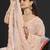 Peach peach-coloured embellished mirror work  georgette saree