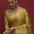 Yellow woven design zari linen blend handloom banarasi saree