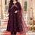 women floral embroidered empire thread work kurta with trousers & with dupatta