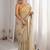Off white cream georgette ethnic embellished festive wear matching blouse sarees