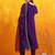 floral embroidered chanderi cotton v-neck straight kurta with trousers and dupatta