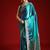 Turquoise zari satin banarasi saree