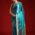Turquoise zari satin banarasi saree