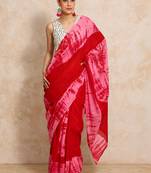 Red tie and dye  cotton saree