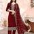 women ethnic motifs embroidered regular thread work kurta with trousers & with dupatta