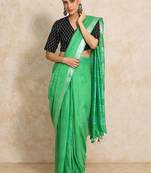 Green woven design  cotton handloom saree