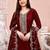 women ethnic motifs embroidered regular thread work kurta with trousers & with dupatta