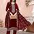 women ethnic motifs embroidered regular thread work kurta with trousers & with dupatta