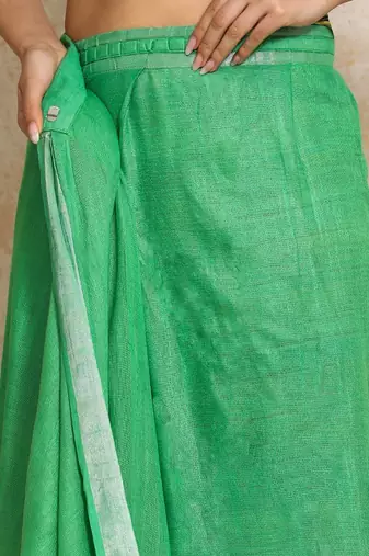 Green woven design  cotton handloom saree
