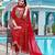 bandhani printed zari round neck a-line kurta with trousers & dupatta