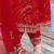 bandhani printed zari round neck a-line kurta with trousers & dupatta