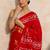 Red batik  cotton saree with blouse