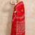 Red batik  cotton saree with blouse