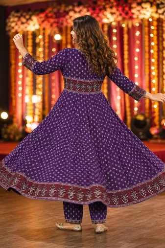 women ethnic motifs printed angrakha  cotton kurta with trousers & with dupatta