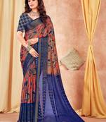 Multicolor ethnic motifs brasso saree