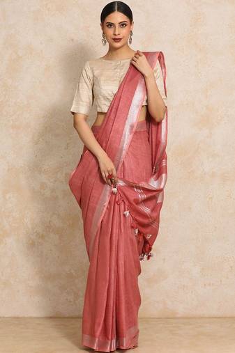 Rose woven design  cotton handloom saree