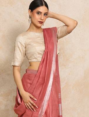 Rose woven design  cotton handloom saree 2