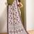 Wine batik printed silk blend ready to wear saree