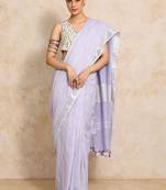Lavender woven design  cotton handloom saree