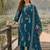 women ethnic motifs printed regular thread work  cotton kurta with trousers & with dupatta