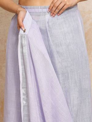 Lavender woven design  cotton handloom saree 5