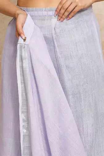 Lavender woven design  cotton handloom saree