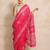 Pink batik  linen handloom saree