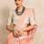 Peach woven design  cotton saree