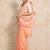 Peach woven design  cotton saree