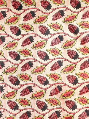 Peach woven design  cotton saree 4
