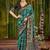 Teal ethnic motifs zari silk blend handloom sambalpuri saree