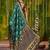 Teal ethnic motifs zari silk blend handloom sambalpuri saree