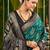 Teal ethnic motifs zari silk blend handloom sambalpuri saree