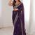 Purple ethnic motifs zari satin designer saree