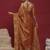 Orange ethnic motifs zari linen blend handloom banarasi saree