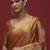 Orange ethnic motifs zari linen blend handloom banarasi saree