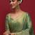 Green woven design zari linen blend heavy work banarasi saree