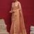 Pink women ethnic motifs sequinned linen blend designer banarasi saree