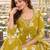 women ethnic motifs printed regular thread work  cotton kurta with trousers & with dupatta