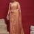 Pink women ethnic motifs sequinned linen blend designer banarasi saree