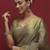 Olive floral embroidered sequinned saree
