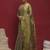 Olive floral embroidered sequinned saree