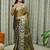 Gold women ethnic motifs printed saree