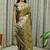 Gold women ethnic motifs printed saree