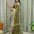 Gold women ethnic motifs printed saree