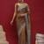 Brown brown embellished zari net designer striped saree