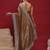 Brown brown embellished zari net designer striped saree